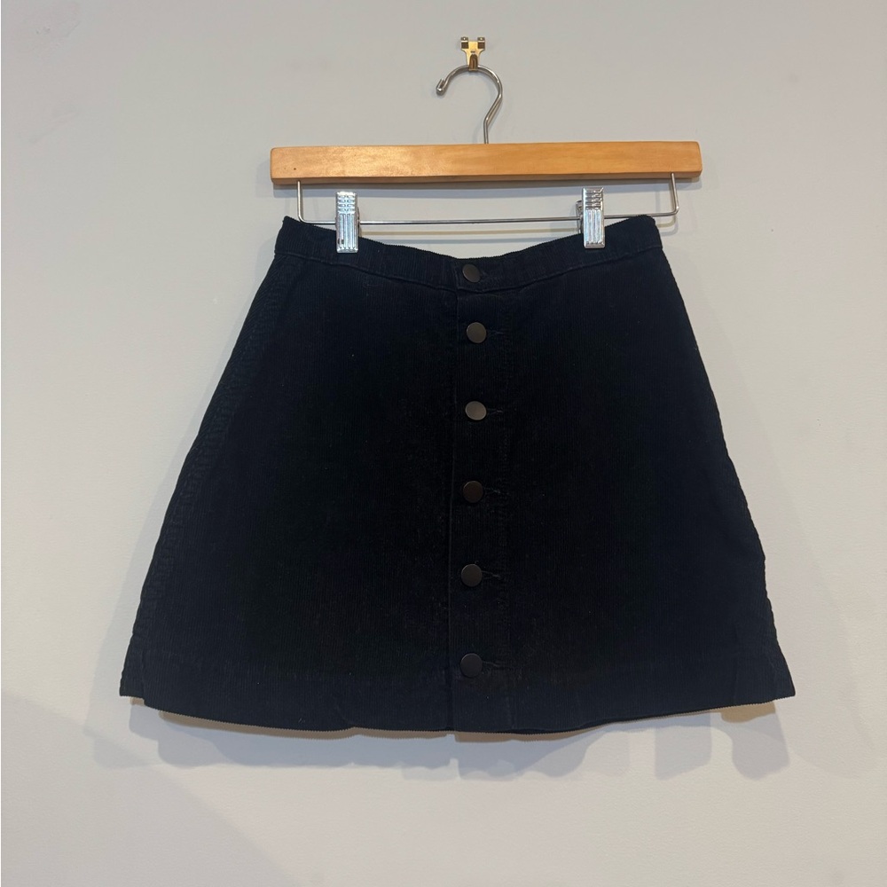 American Apparel Classic Black corduroy A-Line Skirt